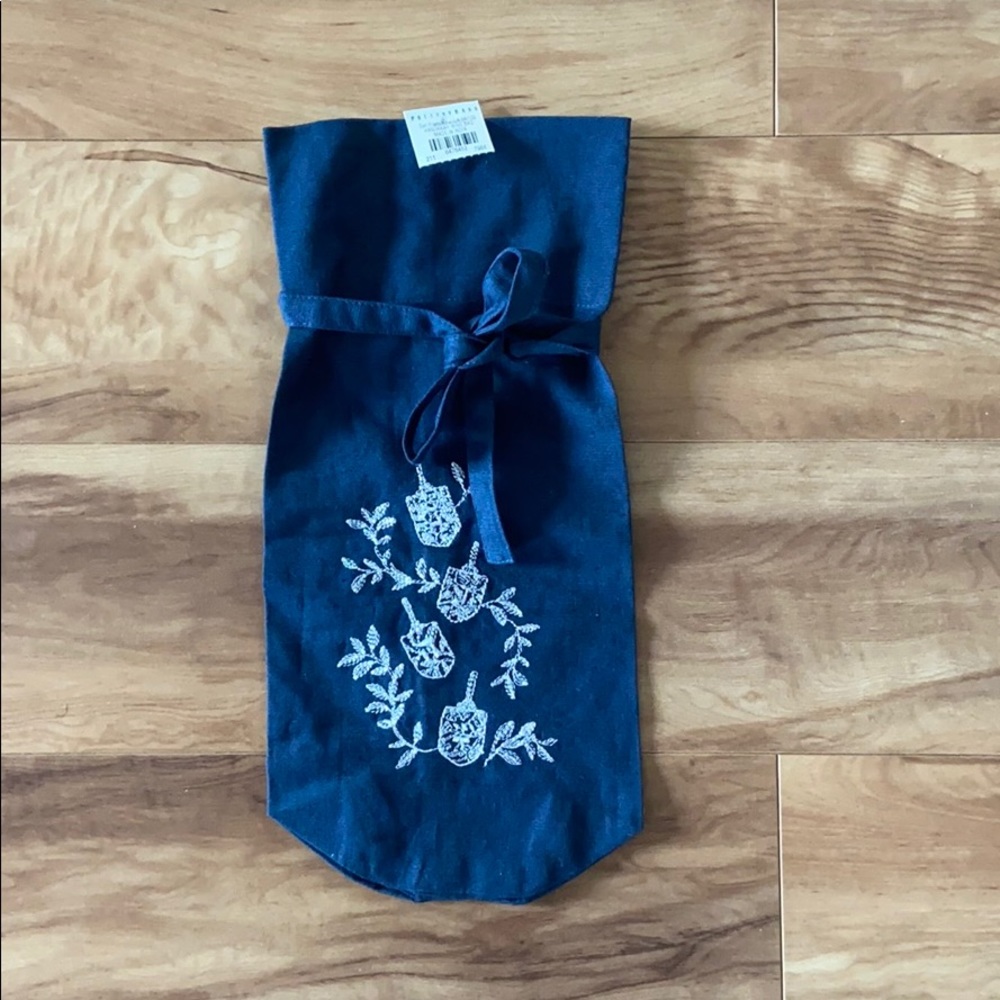 Pottery Barn Embroidered Hanukkah Wine Bag